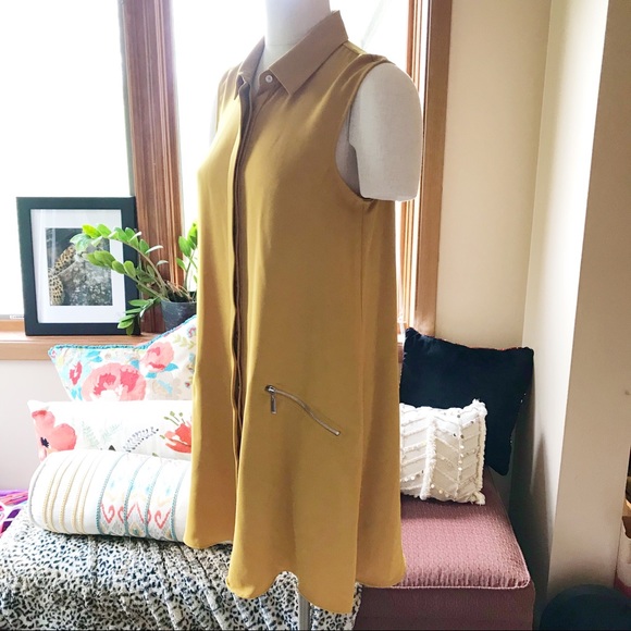 Rachel Roy Mustard Shirt Dress - Picture 3 of 6